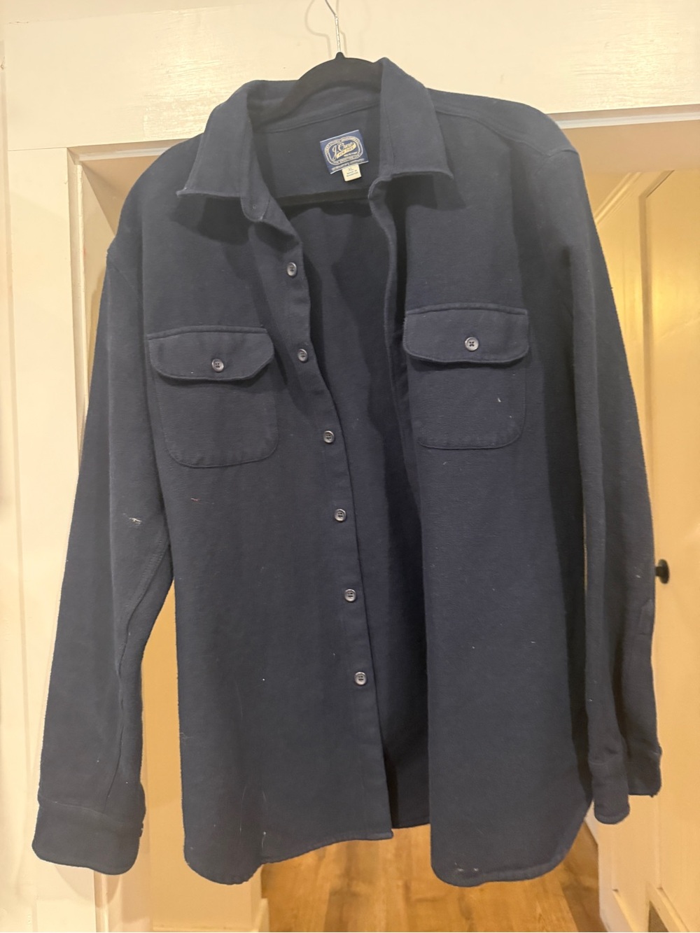 J. Crew Navy Button-Front Overshirt
